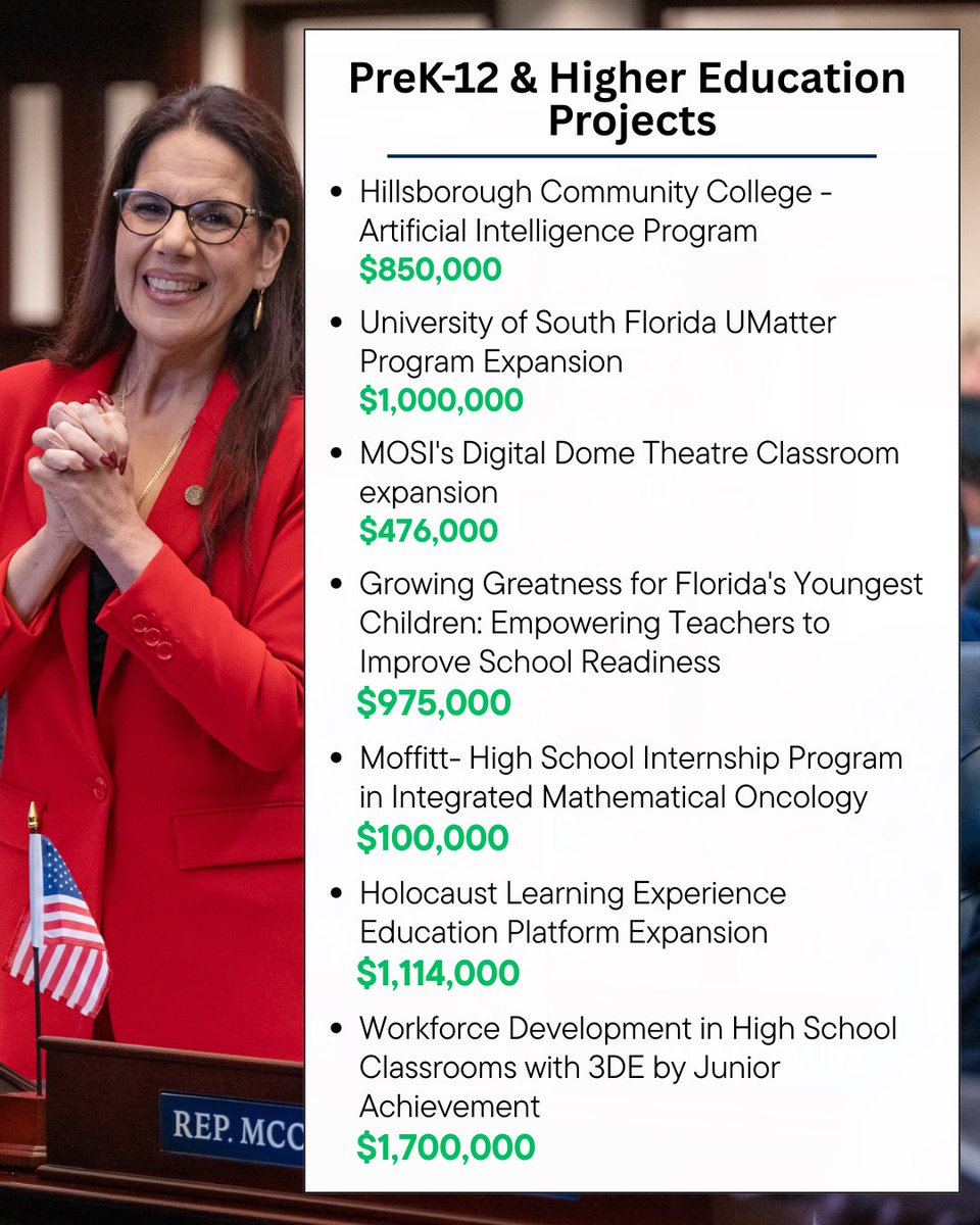 SusanLValdesFL's tweet image. Yesterday Governor DeSantis signed the 2025-2026 State of Florida Budget. I am proud to share that over $12 million dollars in funding will going back to House District 64! I'm looking forward to seeing how these projects support our community in the future.