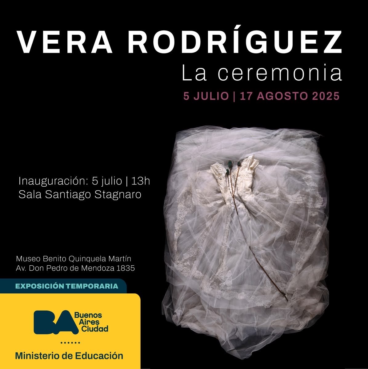 Sábado 5 de julio, 13 hs…
INAUGURACIÓN DE EXPOSICIONES EN EL MBQM.
Cleto Ciocchini -Sala Sívori
Gigliola Zecchin (Canela) - Sala Victorica I
Demetrio Iramain - Sala Victorica II
Vera Rodríguez - Sala Stagnaro
Los esperamos!