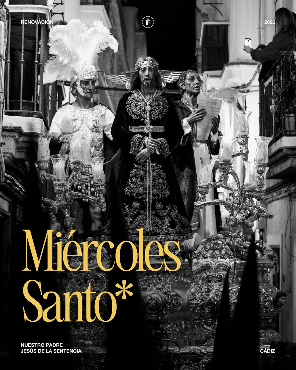 Banda Cristo de la Elevación (@bandaelevacion) on Twitter photo 📣 𝐂𝐨𝐦𝐮𝐧𝐢𝐜𝐚𝐝𝐨 𝐎𝐟𝐢𝐜𝐢𝐚𝐥 | 𝐌𝐢𝐞́𝐫𝐜𝐨𝐥𝐞𝐬 𝐒𝐚𝐧𝐭𝐨 𝟐𝟎𝟐𝟔
Renovamos nuestro compromiso con la Hermandad de la Sentencia de Cádiz de cara a la próxima tarde del Miércoles Santo de 2026.
<a href="/SentenciaCadiz/">Cofradía de la Sentencia</a>
#ElevaciónUnaPasión 📣 𝐂𝐨𝐦𝐮𝐧𝐢𝐜𝐚𝐝𝐨 𝐎𝐟𝐢𝐜𝐢𝐚𝐥 | 𝐌𝐢𝐞́𝐫𝐜𝐨𝐥𝐞𝐬 𝐒𝐚𝐧𝐭𝐨 𝟐𝟎𝟐𝟔
Renovamos nuestro compromiso con la Hermandad de la Sentencia de Cádiz de cara a la próxima tarde del Miércoles Santo de 2026.
<a href="/SentenciaCadiz/">Cofradía de la Sentencia</a>
#ElevaciónUnaPasión