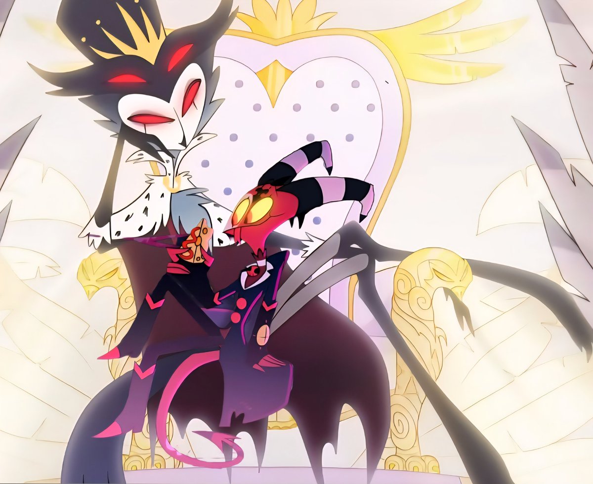 I just imagine Stolas regaing his title and Blitz is chilling on his lap eating cheese and hot sauce, madly in love and just living his best life ✨ #Stolitz #HelluvaBoss