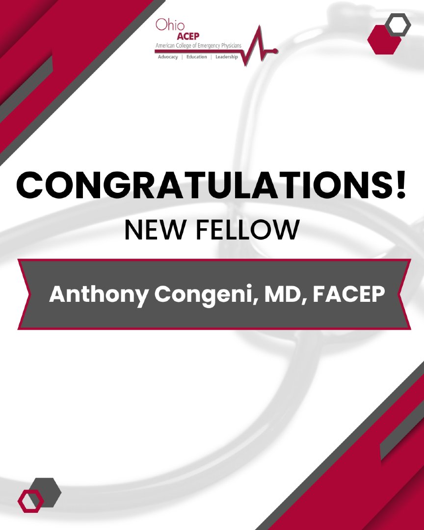 We would like to offer a huge CONGRATULATIONS to the newest Ohio class of FACEP designees!

Anthony Congeni, MD, FACEP