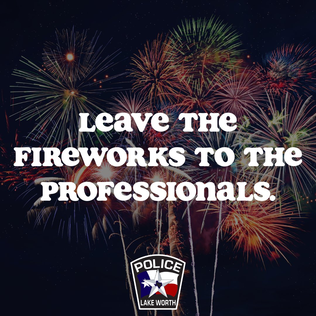 LakeWorthPD's tweet image. As friendly reminder, the use or possession of fireworks in the City of Lake Worth is prohibited by law. In an effort to maintain the safety of all citizens, visitors and their property, enforcement action may be taken. Please leave the fireworks to the professionals. #WorthIt