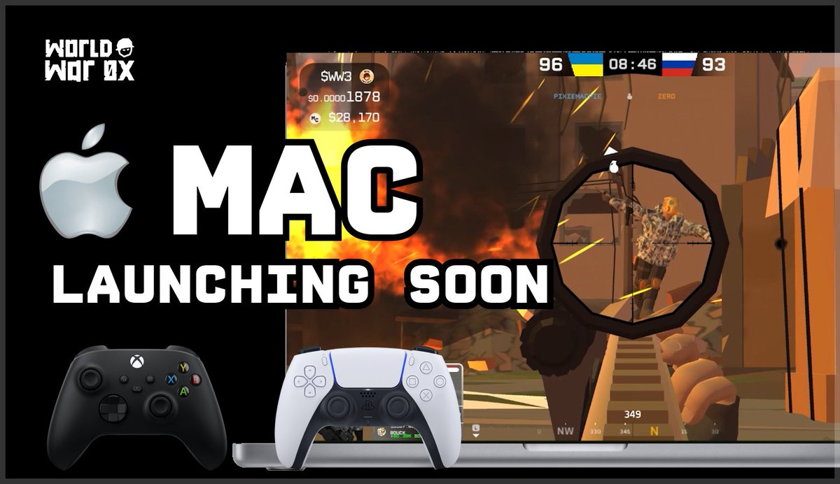 A macOS version of World War 0x is coming soon.
Controller support for Xbox and PlayStation will be available at launch.

#Web3 #Solana #GameFi #Mac #Apple #SolanaGaming