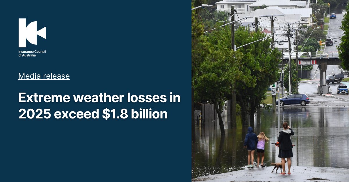 Insurance Council of Australia (@icaus) on Twitter photo New <a href="/ICAUS/">Insurance Council of Australia</a> data reveals the total insured cost of the three declared catastrophes & significant events in the first half of 2025 has now exceeded $1.8 billion. Read more: bit.ly/45PV6hN New <a href="/ICAUS/">Insurance Council of Australia</a> data reveals the total insured cost of the three declared catastrophes & significant events in the first half of 2025 has now exceeded $1.8 billion. Read more: bit.ly/45PV6hN
