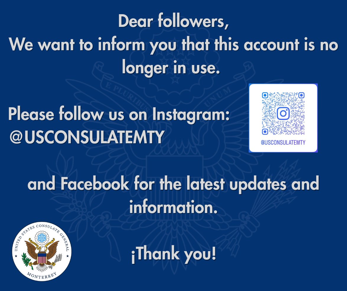 Consulado EUA Monterrey Archived tweet media