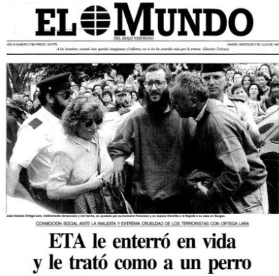 Hoy hace 28 años de la liberación de Ortega Lara.

Enterrado bajo tierra durante 532 días

Hoy a él le llaman fascista, a sus secuestradores les hacen homenajes y quienes no condenan su secuestro son los socios del Gobierno de España y dan lecciones de Libertad y Derechos Humanos