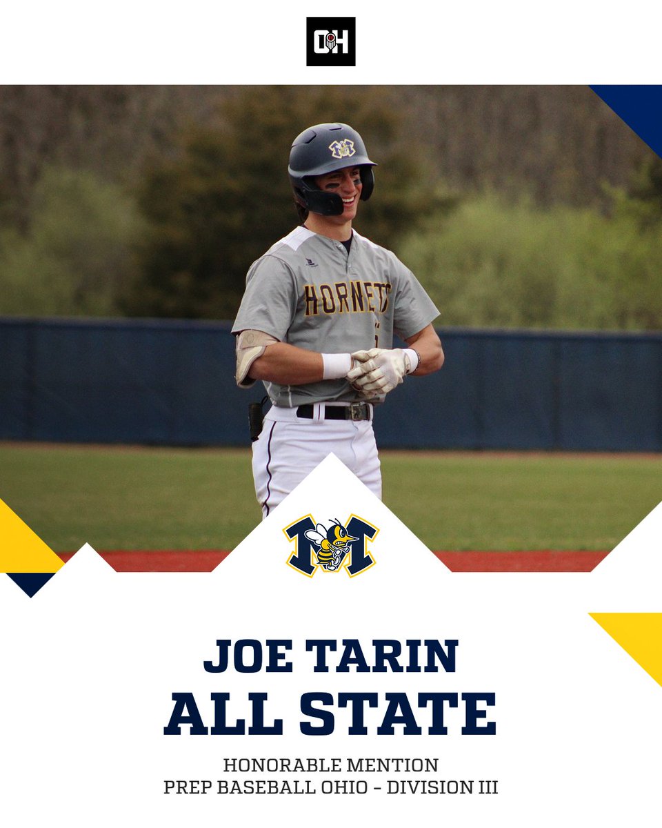 Congratulations to Joe Tarin for being named All State - Honorable Mention by <a href="/PrepBaseballOH/">Prep Baseball Ohio</a> for Division III.

<a href="/HornetsInGame/">Monroe Athletics</a>
