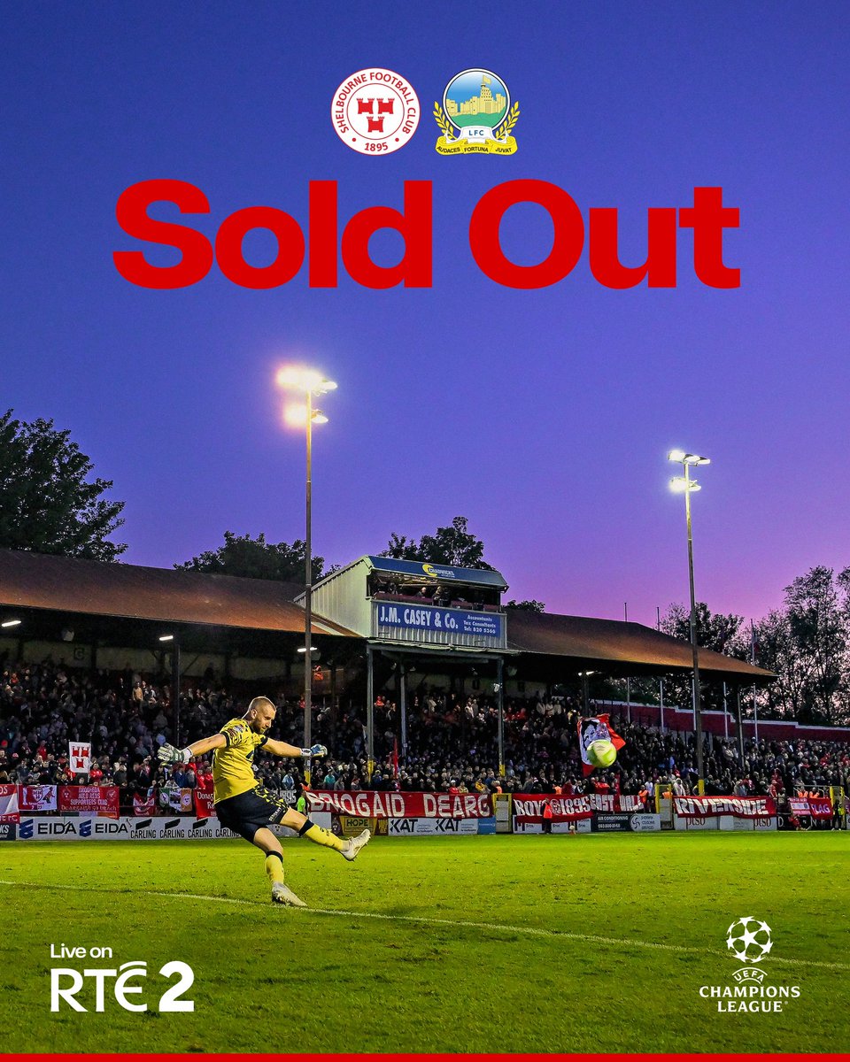 𝗦𝗢𝗟𝗗 𝗢𝗨𝗧 🔴⚪️

All tickets for our UEFA Champions League clash with Linfield at Tolka Park are now gone.

A massive European night awaits the Champions ✊🏻

#DublinsFinest | #Since1895