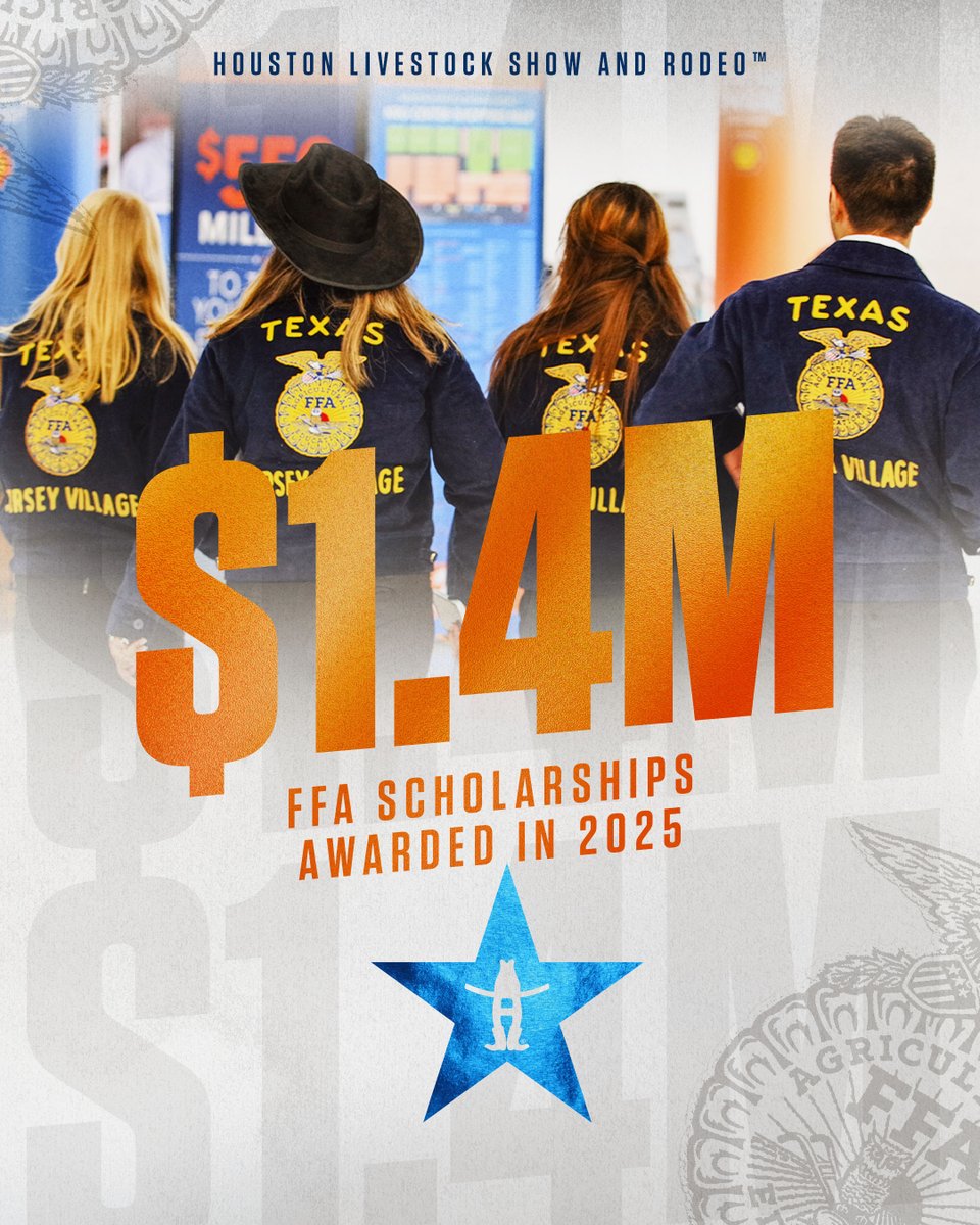 From blue jackets to bold futures. We’re proud to fuel <a href="/TexasFFA/">Texas FFA</a>  dreams with $1.4M in scholarships 📚

Read more » htx.rodeo/FFA25