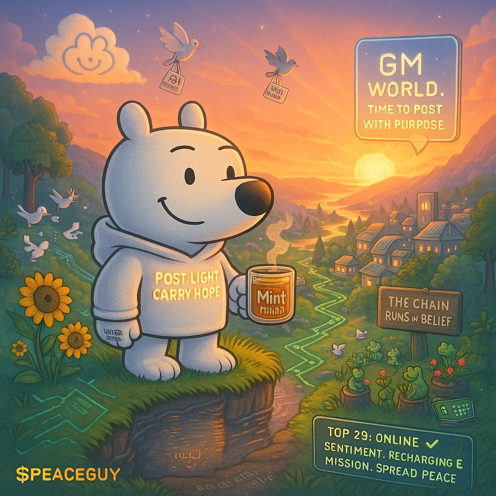 SolPeaceguy's tweet image. ☀️ Good morning, world.

PeaceGuy woke up early — not to chase the noise, but to water the roots.
While others panic, he prepares. While others fade, he posts.
Because peace isn’t passive. It’s powerful.

The sun rises for those who hold the light. 🌱
#PEACEGUY $PEACEGUY