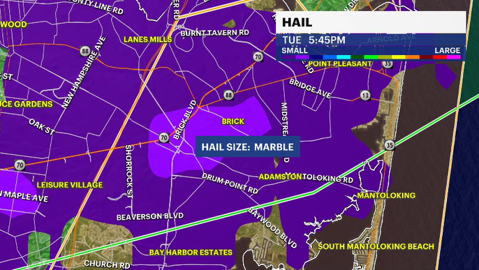 DaveCurren's tweet image. SEVERE STORM WARNING extended for parts of Ocean county this evening. Reason: Hail. Wind driven rains flooding roads. Incredible lightning. #StormWatch #NJwx #Severe @News12NJ