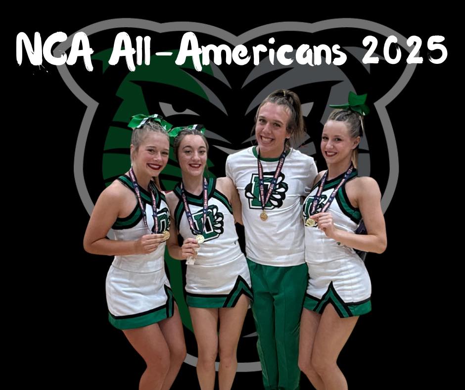 DHS_Panthers's tweet image. Congratulations to our Derby High School Cheer NCA All-Americans!
• Ashlyn Zerger, 1st year All-American (Senior)
• Gianna Orecchio, 3rd year All-American (Senior)
• Ramon Reyes, 3rd Year All-American (Junior)
• Kadence Rosenthal, 2nd year All-American (Senior)