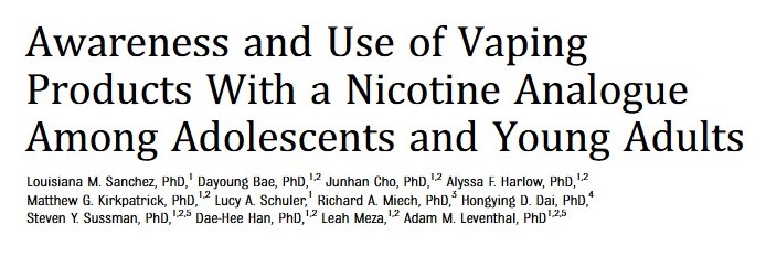 Institute for Addiction Science at USC (@iasatusc) on Twitter photo IAS researchers and colleagues with <a href="/uscpphs/">Population and Public Health Sciences at USC</a> and at <a href="/UMich/">University of Michigan</a> and <a href="/unmc/">University of Nebraska Medical Center</a> published a study in <a href="/AmerAcadPeds/">American Academy of Pediatrics</a> examining U.S. adolescent awareness and use of synthetic-nicotine vaping products. Nearly 1 in 5 teens were aware of these products, and 8.4% reported ever use—primarily IAS researchers and colleagues with <a href="/uscpphs/">Population and Public Health Sciences at USC</a> and at <a href="/UMich/">University of Michigan</a> and <a href="/unmc/">University of Nebraska Medical Center</a> published a study in <a href="/AmerAcadPeds/">American Academy of Pediatrics</a> examining U.S. adolescent awareness and use of synthetic-nicotine vaping products. Nearly 1 in 5 teens were aware of these products, and 8.4% reported ever use—primarily