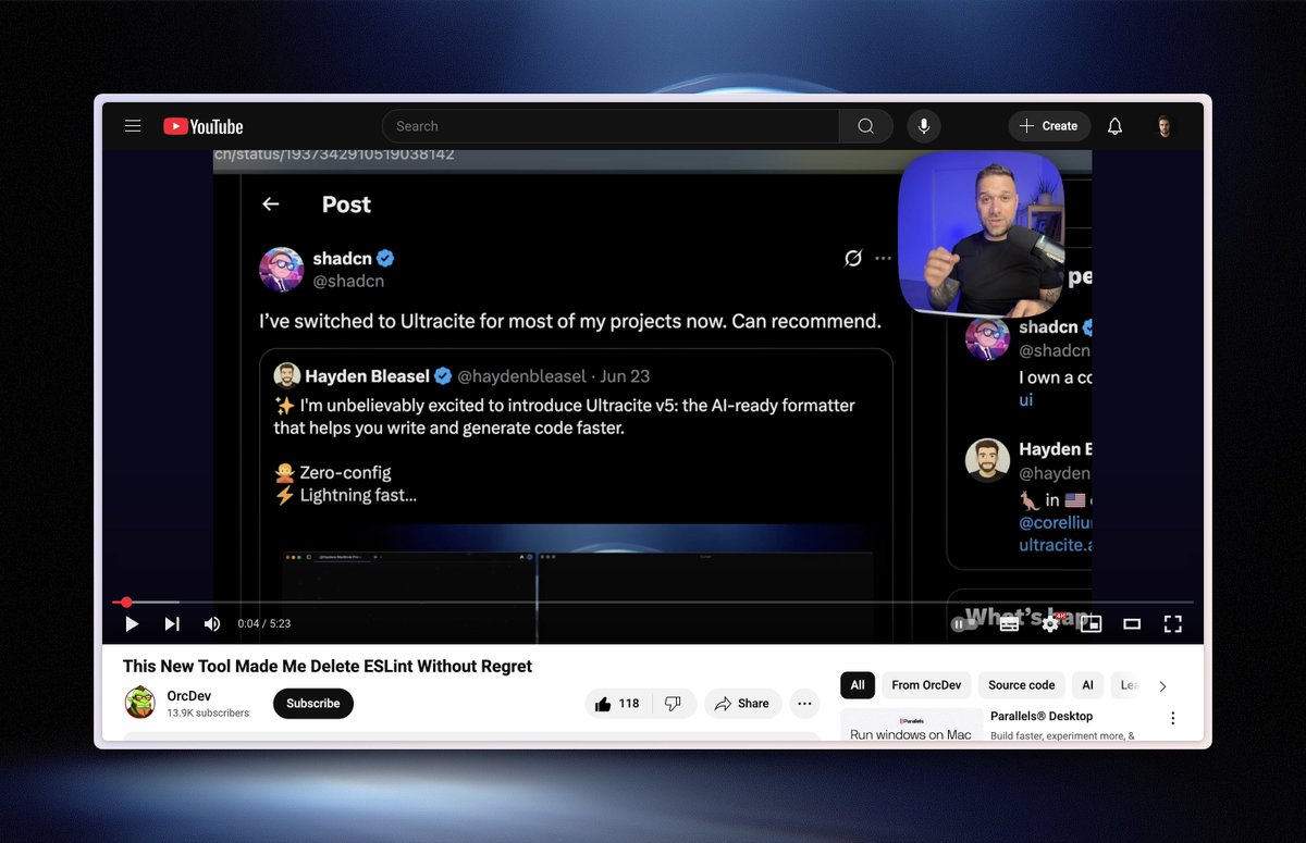 > This New Tool Made Me Delete ESLint Without Regret

Great Ultracite overview by <a href="/orcdev/"></a> 🙏

Link 👇