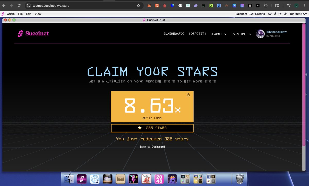 hancockslow's tweet photo. FINAL CLAIM FOR STAGE 1 ON @SuccinctLabs 

@0xCRASHOUT GPROVE! https://t.co/CoPlUL6Hx8