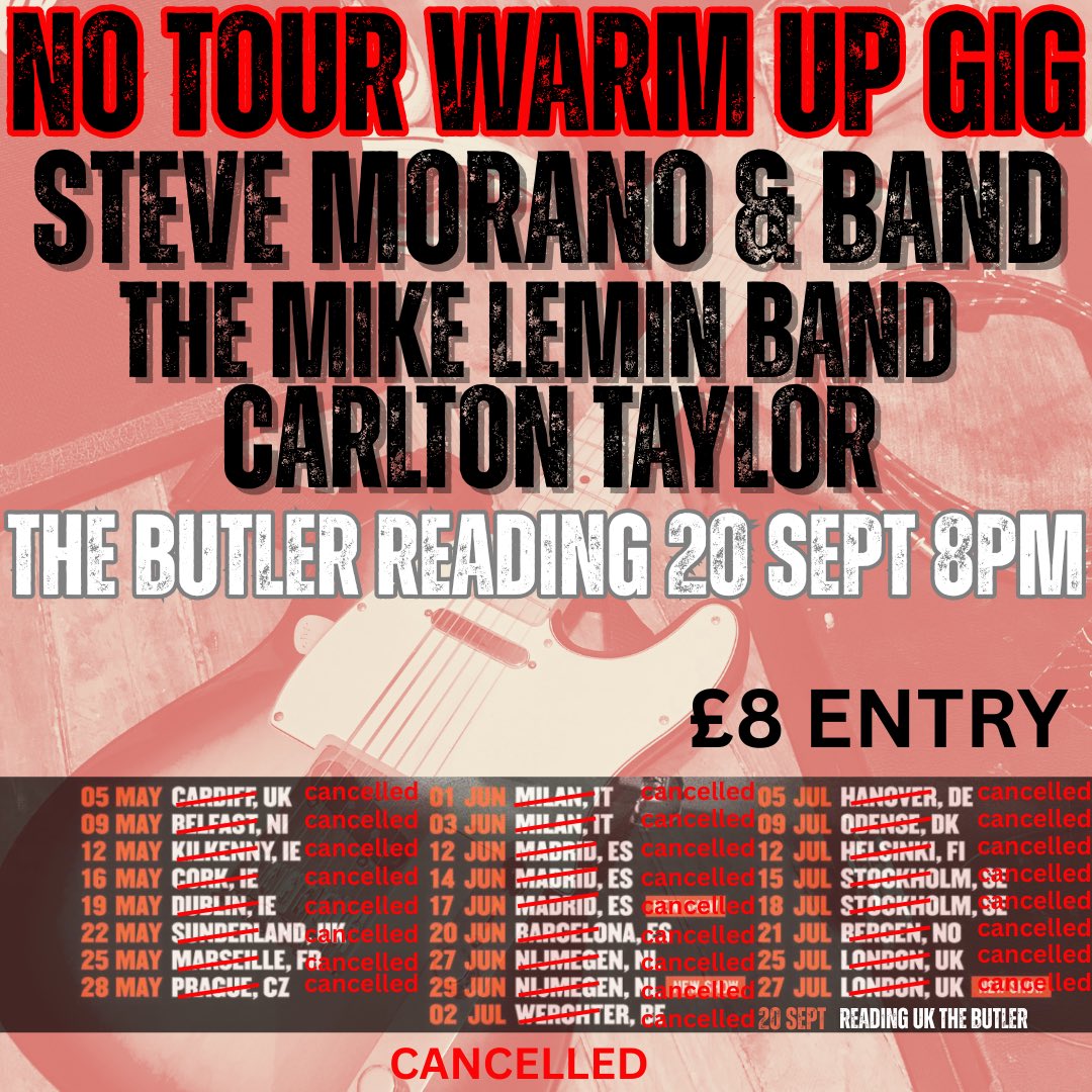 Steve Morano (@stevemor40) on Twitter photo wegottickets.com/event/667924/
The No Tour Warm Up Gig tickets 🎫 👆 <a href="/WeGotTickets/">WeGotTickets</a> because we need to nail these new songs for when we don’t tour! wegottickets.com/event/667924/
The No Tour Warm Up Gig tickets 🎫 👆 <a href="/WeGotTickets/">WeGotTickets</a> because we need to nail these new songs for when we don’t tour!