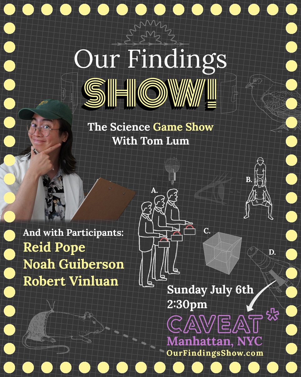 THIS SUNDAY!! Join me and 3 wonderful participants/contestants for the very first run of Our Findings Show! AHHHH!!!

🎟️ OurFindingsShow.com 🎟️