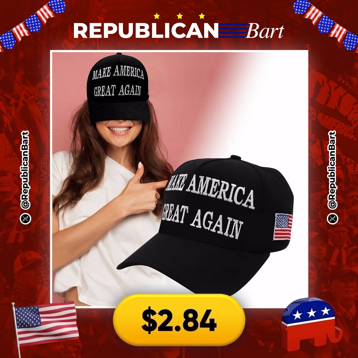 RepublicanBart's tweet image. NEVER SURRENDER! 🇺🇸🧢

🧢 Trump 2024 MAGA Never Surrender Hat
💰 $2.84

🔗 s.click.aliexpress.com/e/_opQSO5J

#Trump2024 #MAGA #PoliticalMerch