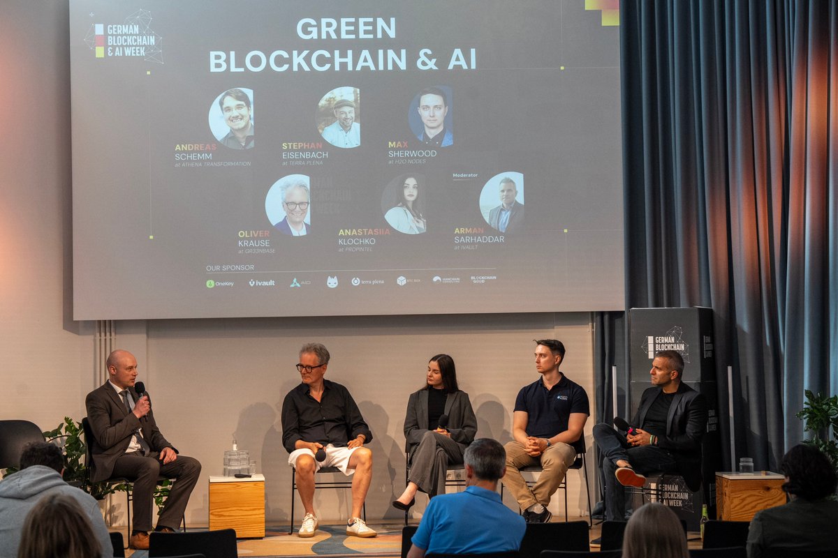 🌿 Panel Recap: #GREENBLOCKCHAIN &amp; AI

At #GermanBlockchain &amp; AI Week, our GREEN BLOCKCHAIN &amp; AI panel highlighted visionary projects that combine technology with environmental responsibility and community impact.

Moderated by Arman Sarhaddar (<a href="/ivaultapp/">ivault™</a>), the panel brought
