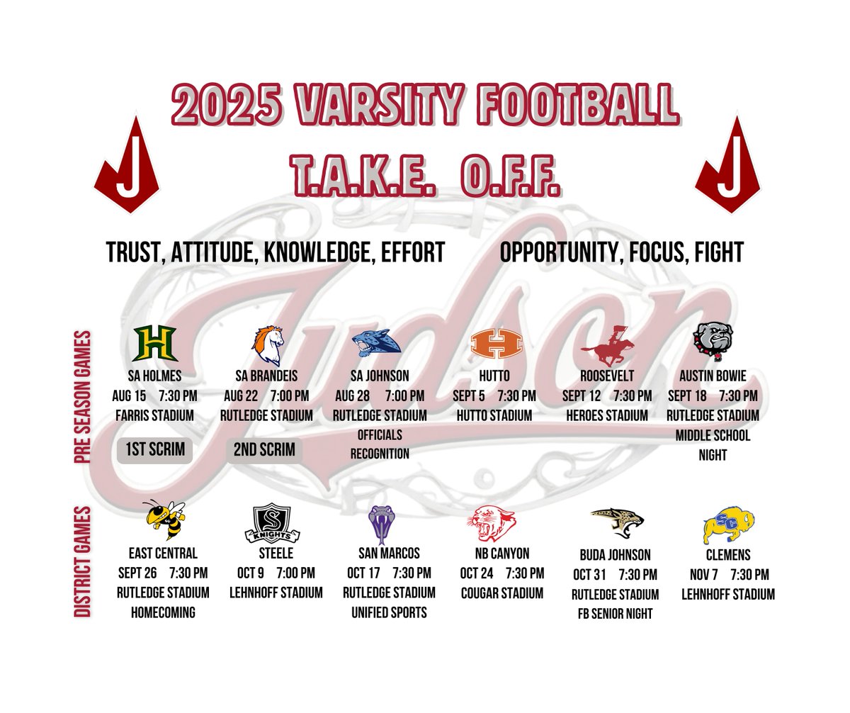 2025 Varsity Rocket football Schedule