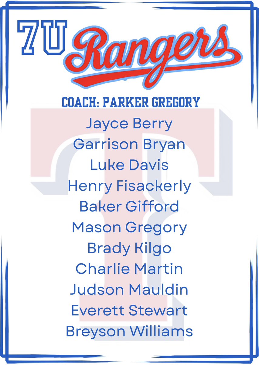 TYBABaseball's tweet image. And last but not least…CONGRATULATIONS to our newest 7U Rangers!