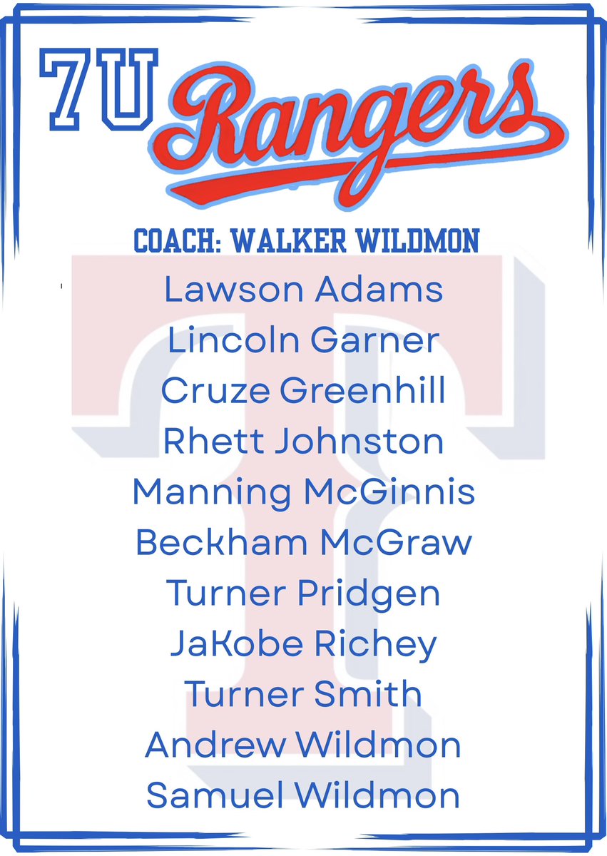 TYBABaseball's tweet image. And last but not least…CONGRATULATIONS to our newest 7U Rangers!