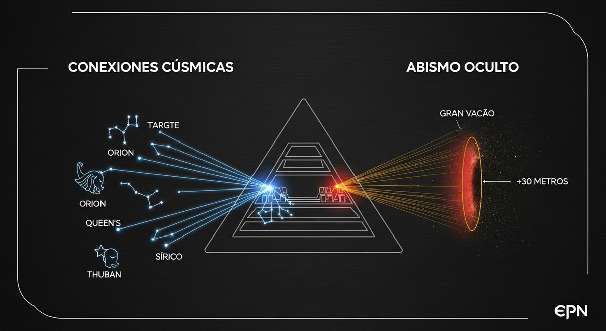 nex2193's tweet image. La evidencia es abrumadora:
1️⃣ Conductos que NO son para ventilación: Se alinean con precisión milimétrica a estrellas como Orión, Sirio y Thuban. ¿Mapas estelares?
2️⃣ La ciencia moderna ha detectado una cámara oculta de +30 metros. ¿Qué hay dentro?
#CodigoEstelar #ScanPyramids