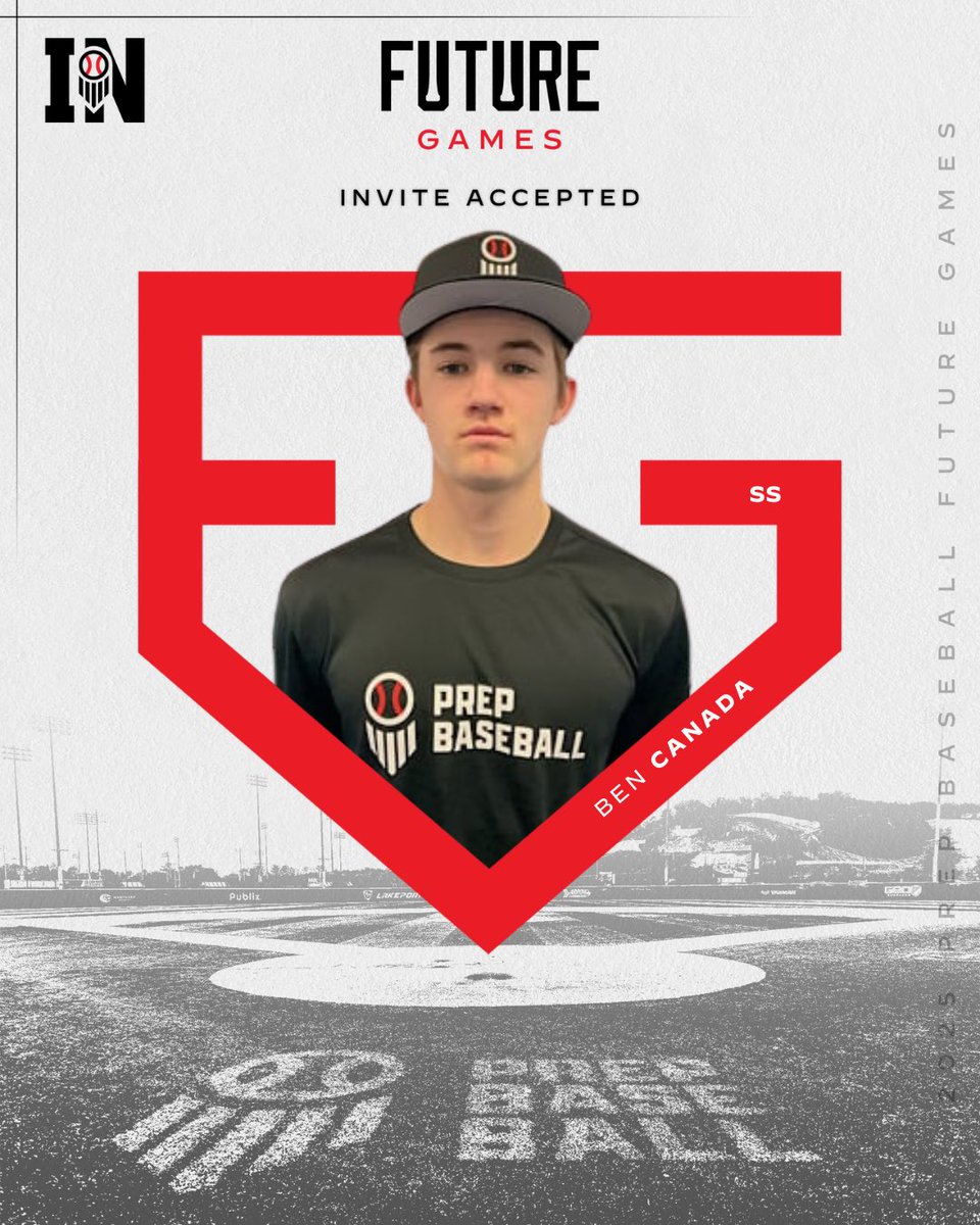 𝗙𝘂𝘁𝘂𝗿𝗲 𝗚𝗮𝗺𝗲𝘀 | 𝗜𝗻𝘃𝗶𝘁𝗲 𝗔𝗰𝗰𝗲𝗽𝘁𝗲𝗱 

‘27 Ben Canada (Guerin Catholic HS) is set to rep #TeamIndiana at the #PBFG25 🤩

Athletic, 6’3” LHH SS w/ a sweet stroke. BIG spring 📈📈

<a href="/BenCanada9/">Ben Canada</a> || <a href="/GuerinBaseball/">Guerin Catholic Baseball</a> 

↳ loom.ly/l1WuuM8