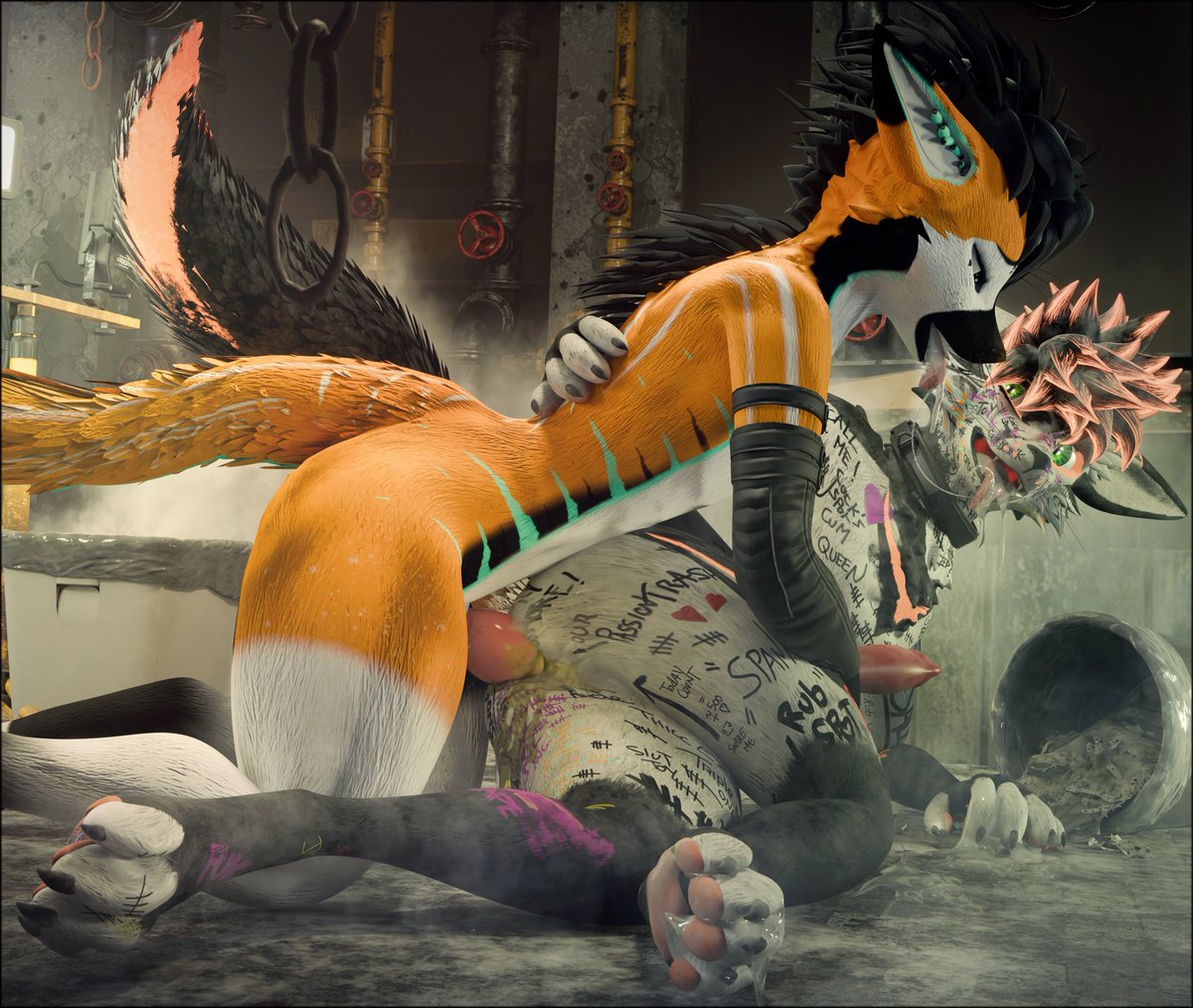 [ CW : Watersports ] Stinky Trash ~
Ft. <a href="/FusionFur/">Slutty Fusion "-20% OF" 🐾💫</a> 

#Nsfw #VRChat #furry #Rexouium #degradation #fetish #3d #blender
[ Feel free to Support me on Patr3*n 😈 ]