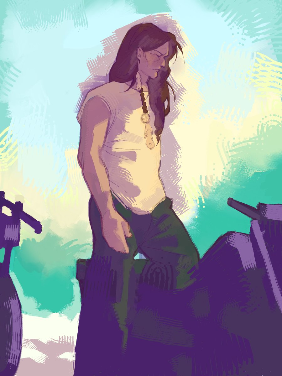 memavinki's tweet image. Mink and his bikes, Sweating in the hot desert