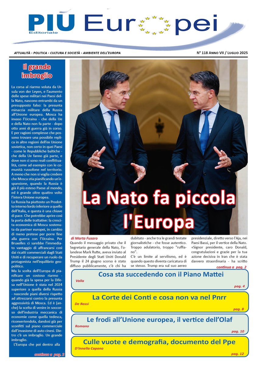 ‘PIU’Europei’ n.118 /Luglio 2025   piueuropei.eu/wp-content/upl…