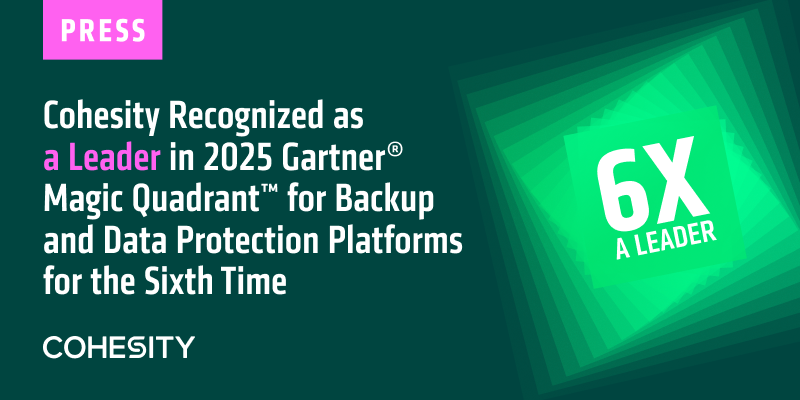 vprobish's tweet photo. Cohesity Recognized as a Leader in 2025 Gartner® Magic Quadrant™ for Backup and Data Protection Platforms for the Sixth Time. 

Read more about what earned them this prestigious title: https://t.co/s746VhjfYQ https://t.co/q68cBa9txr