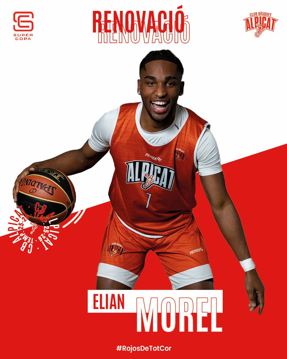 🖋️ RENOVACIÓ | ELIAN MOREL 🙌
🔝 Satisfets per una renovació més del bloc de la temporada anterior.

💪 La continuïtat de l’Elian ens ajuda a reforçar el projecte esportiu gràcies a ser un jugador polivalent i compromès amb el club.

#SuperCopaCatalunya