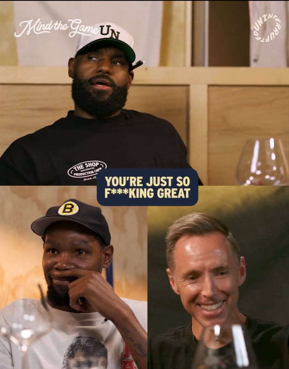 Ballislife's tweet image. LeBron to KD: "You're just so f**** great. 
He hasn't shot under 50% since like 2012. And in a league that doesn't talk about efficiency enough. I'm one of those efficiency guys. I hate going out there just chucking up shots. Looking at the boxscore and I was maybe 8/23 or 9/25.…