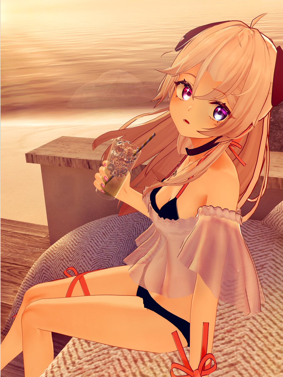 おはゆず〜☀️
夏のペルラちゃん！🏖

#ペルラ3D