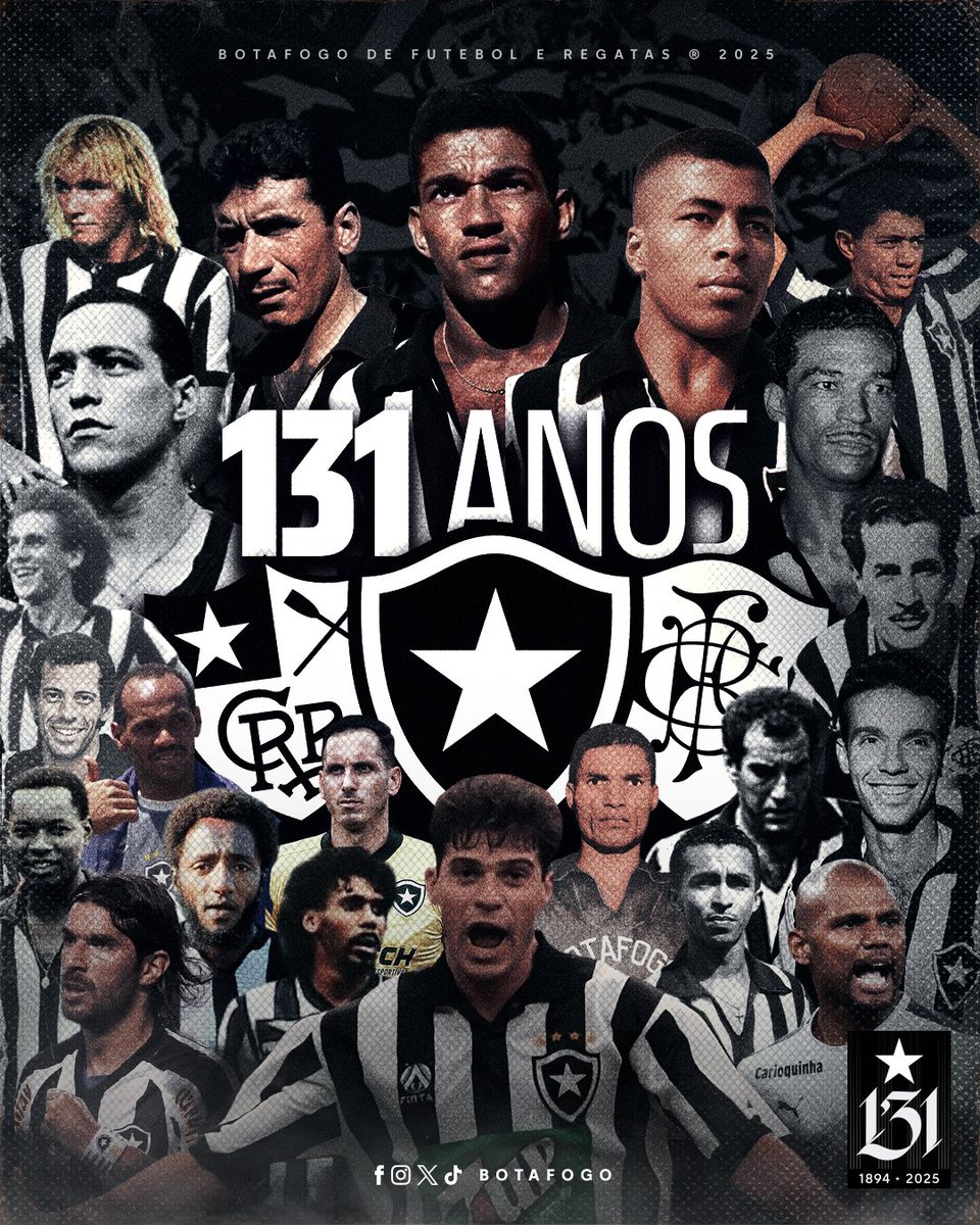 O clube que transformou o Brasil no país do futebol também é a casa dos maiores jogadores de todos os tempos. Obrigado por tanto, meus ídolos! ⭐️⚽️🏠 #BOTAFOGO131ANOS