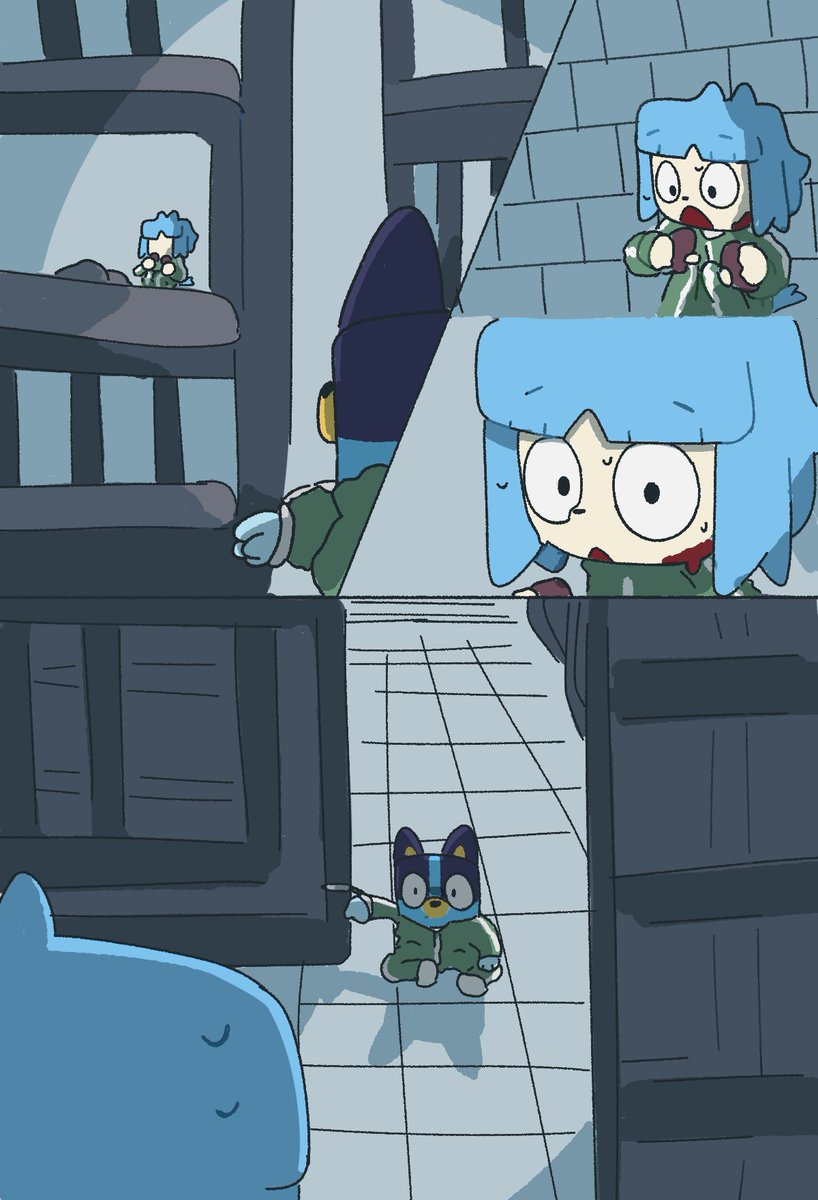 Onipensai's tweet image. Death stare #bluey #blueytwt