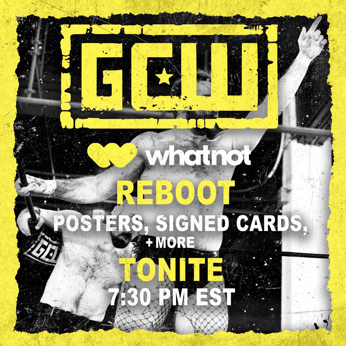 🚨🚨🚨🚨🚨🚨

TONITE 730PM

By popular demand...

GCW returns to <a href="/Whatnot/">Whatnot</a> for a special @GCWMerch Online Reboot Sale!

Featuring signed posters, trading cards, crew passes, and other unique items!

🚨🚨🚨🚨🚨🚨🚨
