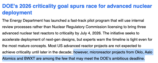 I'll admit to getting caught up in NRC licensing grumbling, like most of us might I add, but I am kinda surprised that now that we're go-go-go, the companies are not ready yet.

Like fair, but we can't really say that regulation is holding us back at this given moment