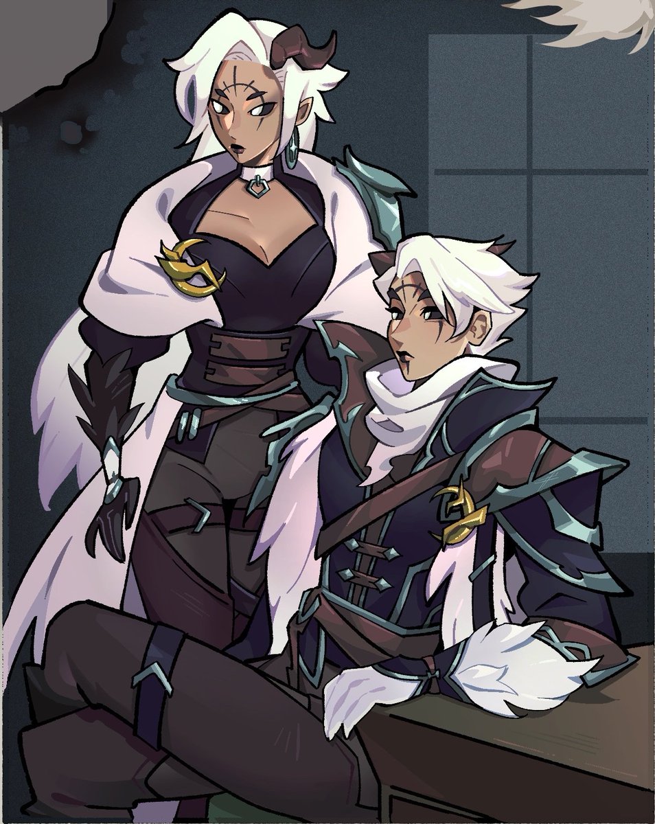 #artfight High Noon Aphelios &amp; Alune designed by <a href="/Zhonya_uwu/">Zhonya</a> 🌗