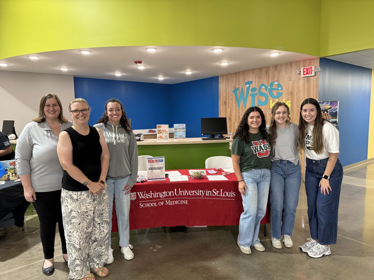 WashUPACS's tweet image. PACS students and clinical audiologist Jennifer Listenberger, AuD, provided free hearing screenings at The Spirit Church Health Fair. Attendees received information on hearing loss, prevention, and available services in #STL. Thank you, all, for your service! #Audiology #hearing