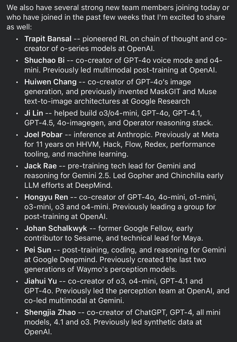 Meta hiring over 10 talents from Open AI is crazy!
It's giving "I cannot buy Open AI, I may as well poach their top talents"😅