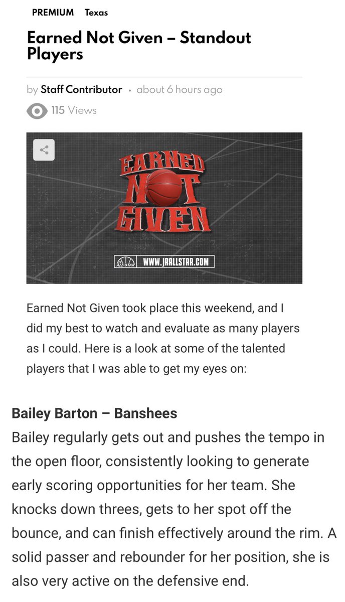 Bailey Barton (@bbarton_2027) on Twitter photo Thank you so much for the recognition <a href="/JrAllStarTexas/">Texas Jr. All-Star GBB</a>! Appreciate you watching! <a href="/hkhealy/">Heather Healy</a> <a href="/BansheesGreen/">Heather Healy</a> <a href="/JrAllStar_AR/">Arkansas Jr. All-Star GBB</a> <a href="/FullThrottleT2D/">Full Throttle T2D</a> <a href="/_BlakeDerrick/">Blake Derrick</a> <a href="/Bartholome21519/">MJBreaux/ Jr. All Star</a> <a href="/AYSABasketball/">AmericanYouthSportsAssociation (AYSA)</a> Thank you so much for the recognition <a href="/JrAllStarTexas/">Texas Jr. All-Star GBB</a>! Appreciate you watching! <a href="/hkhealy/">Heather Healy</a> <a href="/BansheesGreen/">Heather Healy</a> <a href="/JrAllStar_AR/">Arkansas Jr. All-Star GBB</a> <a href="/FullThrottleT2D/">Full Throttle T2D</a> <a href="/_BlakeDerrick/">Blake Derrick</a> <a href="/Bartholome21519/">MJBreaux/ Jr. All Star</a> <a href="/AYSABasketball/">AmericanYouthSportsAssociation (AYSA)</a>