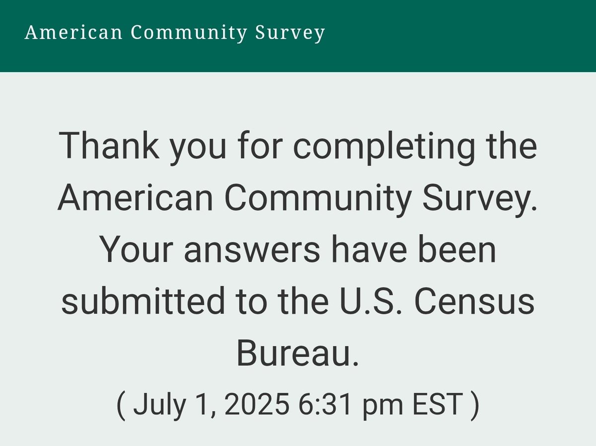 Walt Latham ๐บ๐ธ (@waltlatham) on Twitter photo There are others out there who know how cool this is. I was invited (or, as I was reminded by the mailer, required by federal law) to participate in the American Community Survey for the <a href="/uscensusbureau/">U.S. Census Bureau</a>.
Be jealous! There are others out there who know how cool this is. I was invited (or, as I was reminded by the mailer, required by federal law) to participate in the American Community Survey for the <a href="/uscensusbureau/">U.S. Census Bureau</a>.
Be jealous!