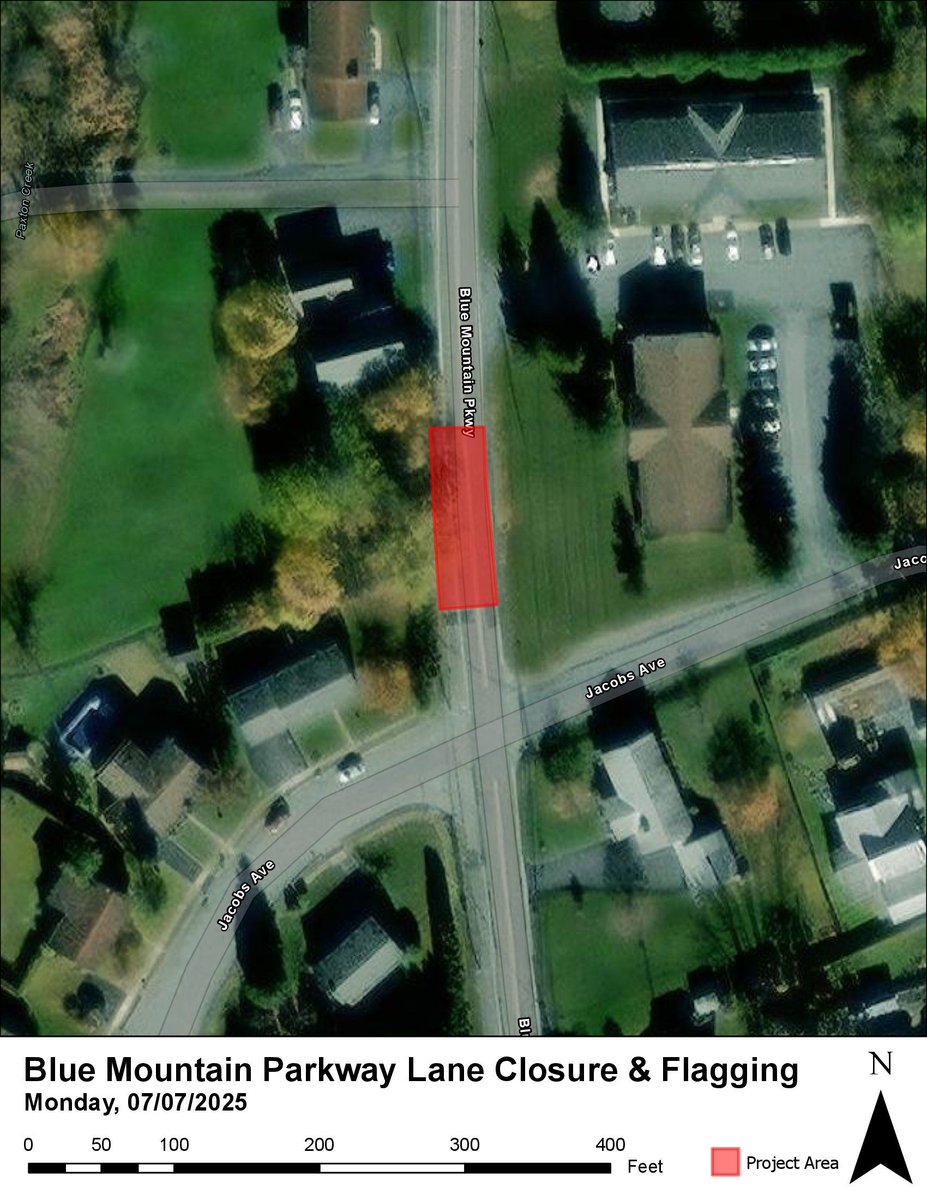 LowerPaxtonTwp's tweet image. 🚧 Lane closure alert for Monday, July 7: Blue Mountain Parkway near 1521 will have flagging in place from 7 AM–3:30 PM for work by PACT One. Expect delays. More info: bit.ly/LPaxRoadConstr… #LowerPaxton