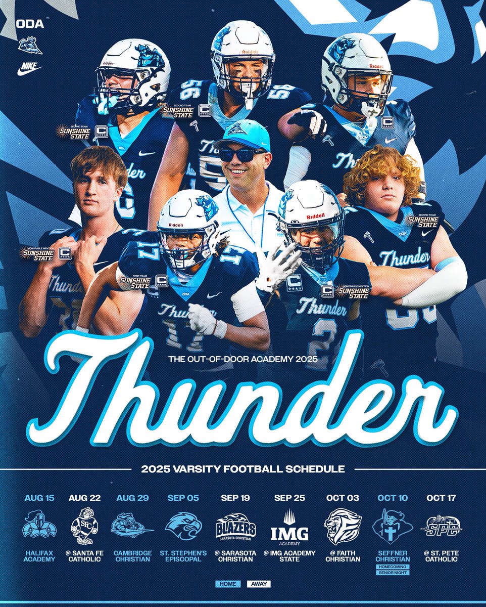 ⚡️ The 2025 ODA Football Schedule ⚡️

LET THE GOOD TIMES ROLL!

#ODARideForTheBrand #ODAFootball #RecruitTheThunder #NikeFootball
