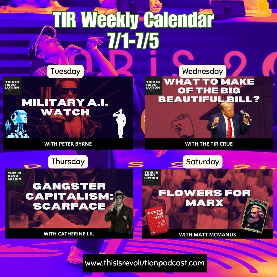 THIS IS REVOLUTION podcast (@tirshowoakland) on Twitter photo The weekly TIR programming schedule is up! On Thursday, <a href="/J_Myles_TIR/">J. Myles of TIR</a> will be interviewing <a href="/bureaucatliu/">catherine liu</a> in the FLESH!!! Tune in tonight where we discuss how the military is using A.I. and what that means..<a href="/ProjectCensored/">Project Censored</a> The weekly TIR programming schedule is up! On Thursday, <a href="/J_Myles_TIR/">J. Myles of TIR</a> will be interviewing <a href="/bureaucatliu/">catherine liu</a> in the FLESH!!! Tune in tonight where we discuss how the military is using A.I. and what that means..<a href="/ProjectCensored/">Project Censored</a>