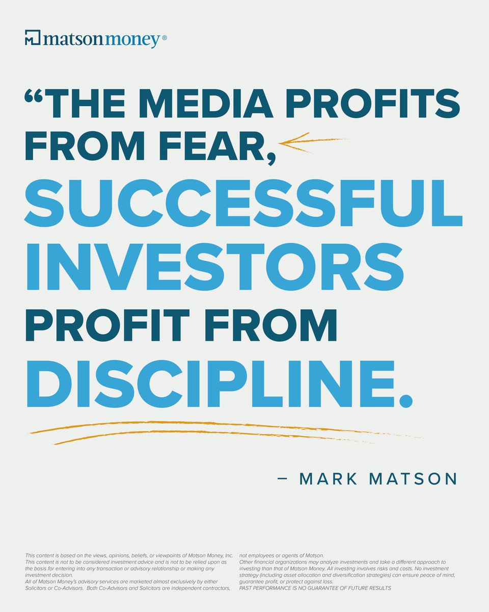 MatsonMoney's tweet image. Tune out the noise and stay the course. #InvestorEducation #Investing #LifeonPurpose