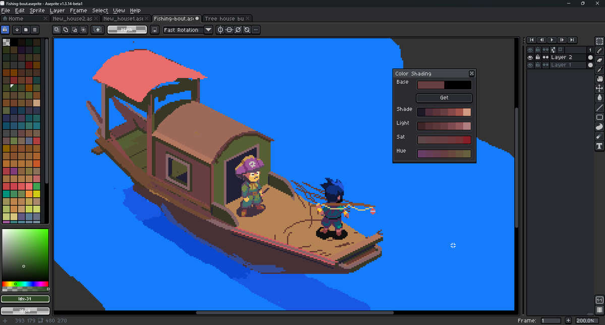 Zanuff27's tweet image. A new pixelart on the way (WIP) 🐟🎣🐡