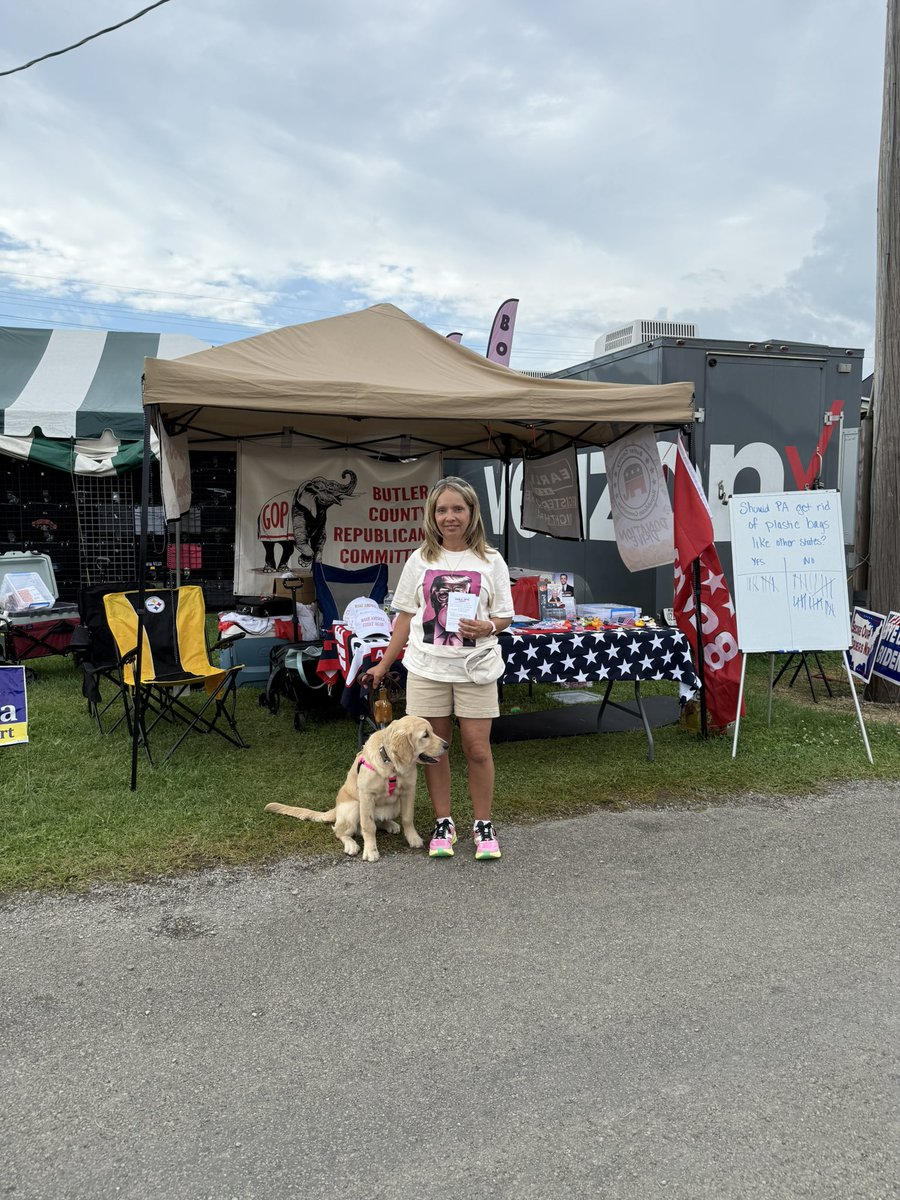 Tricia EVA PA🇺🇸 (@traulbach) on Twitter photo Had the best time today at the Big Butler Fair in Butler County 📍PA🇺🇸
Thank you to the Butler County GOP for hosting us❤️
We had +5 🟥 new registrations today!!
We will be back at it tomorrow! Come and say hi to me, <a href="/_Sir_Willie/">Will Austin</a> and Quinn!!
<a href="/EarlyVoteAction/">Scott Presler's Early Vote Action</a> <a href="/ButlerCountyRep/">ButlerCountyGOP</a> Had the best time today at the Big Butler Fair in Butler County 📍PA🇺🇸
Thank you to the Butler County GOP for hosting us❤️
We had +5 🟥 new registrations today!!
We will be back at it tomorrow! Come and say hi to me, <a href="/_Sir_Willie/">Will Austin</a> and Quinn!!
<a href="/EarlyVoteAction/">Scott Presler's Early Vote Action</a> <a href="/ButlerCountyRep/">ButlerCountyGOP</a>